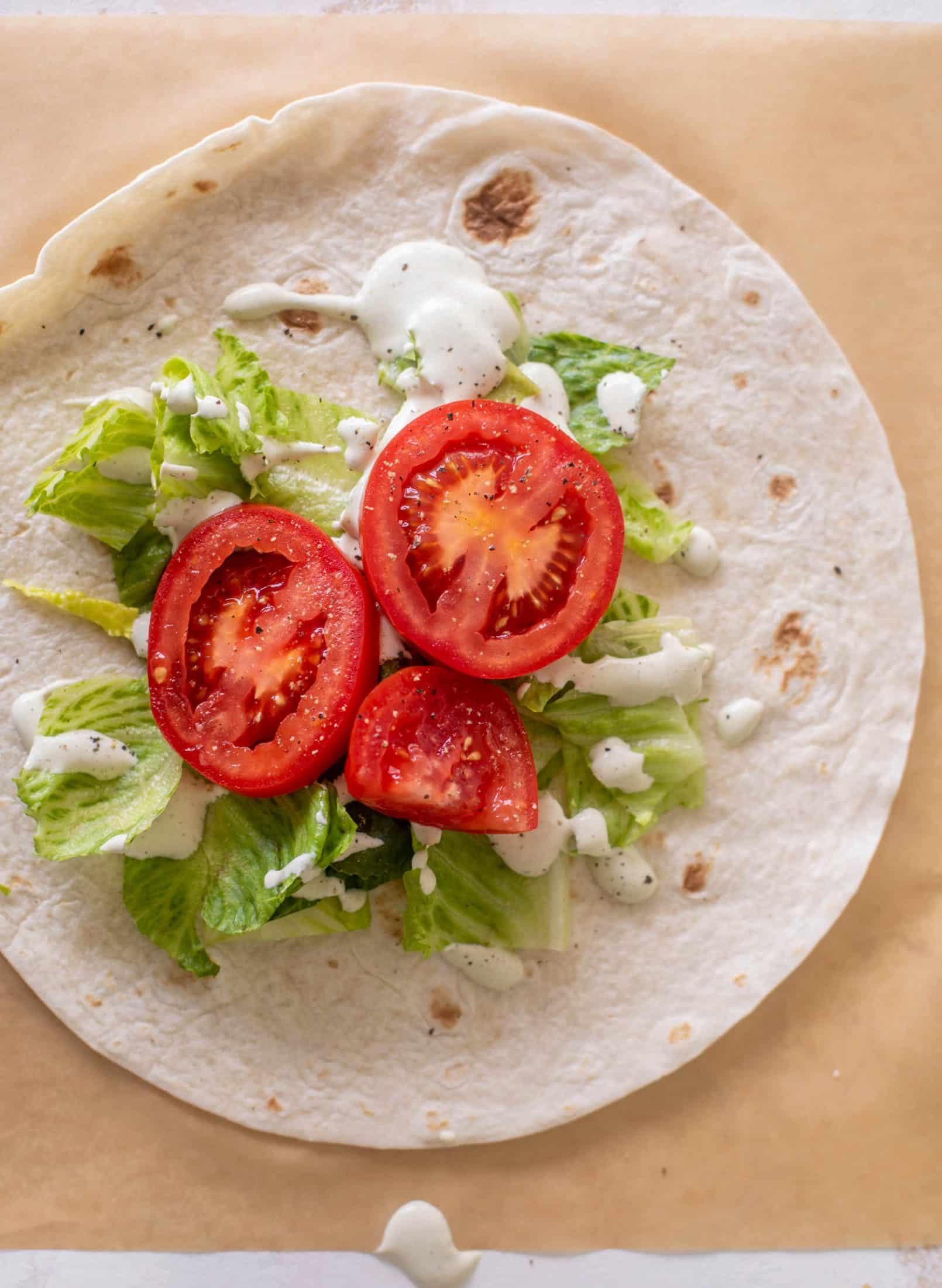 BLT wraps with jalapeno ranch