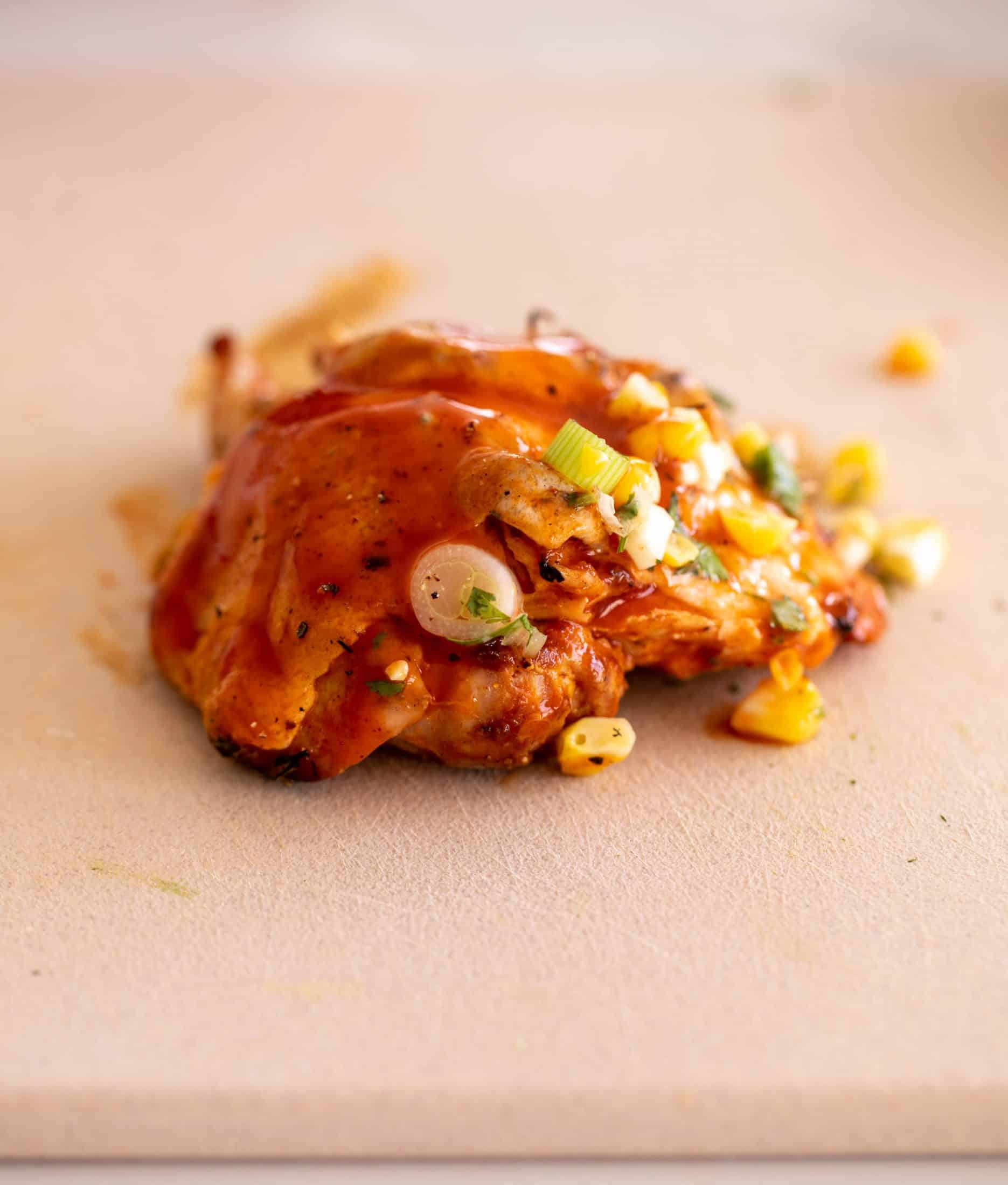 grilled buffalo chicken with corn salad
