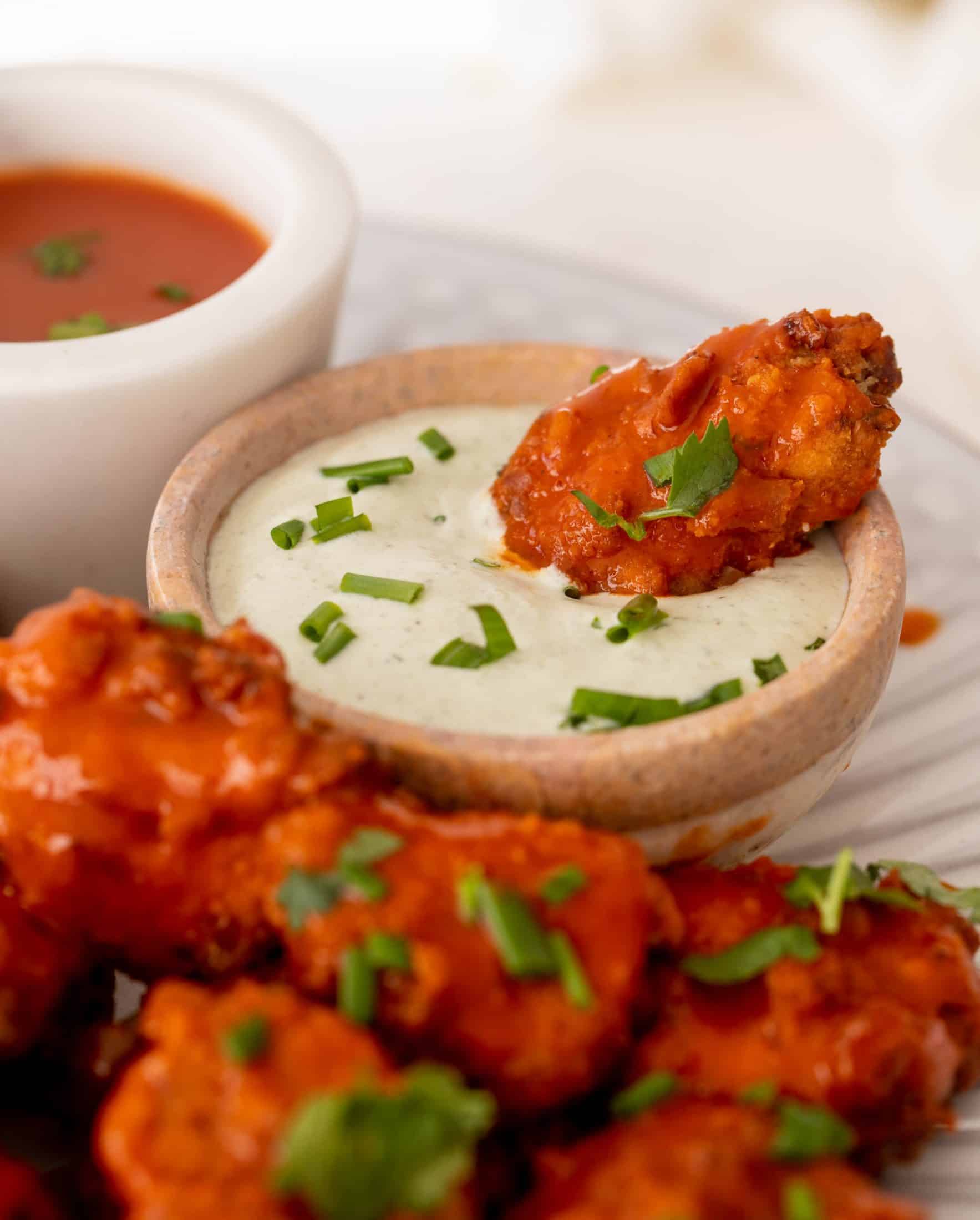 pretzel crusted buffalo chicken bites