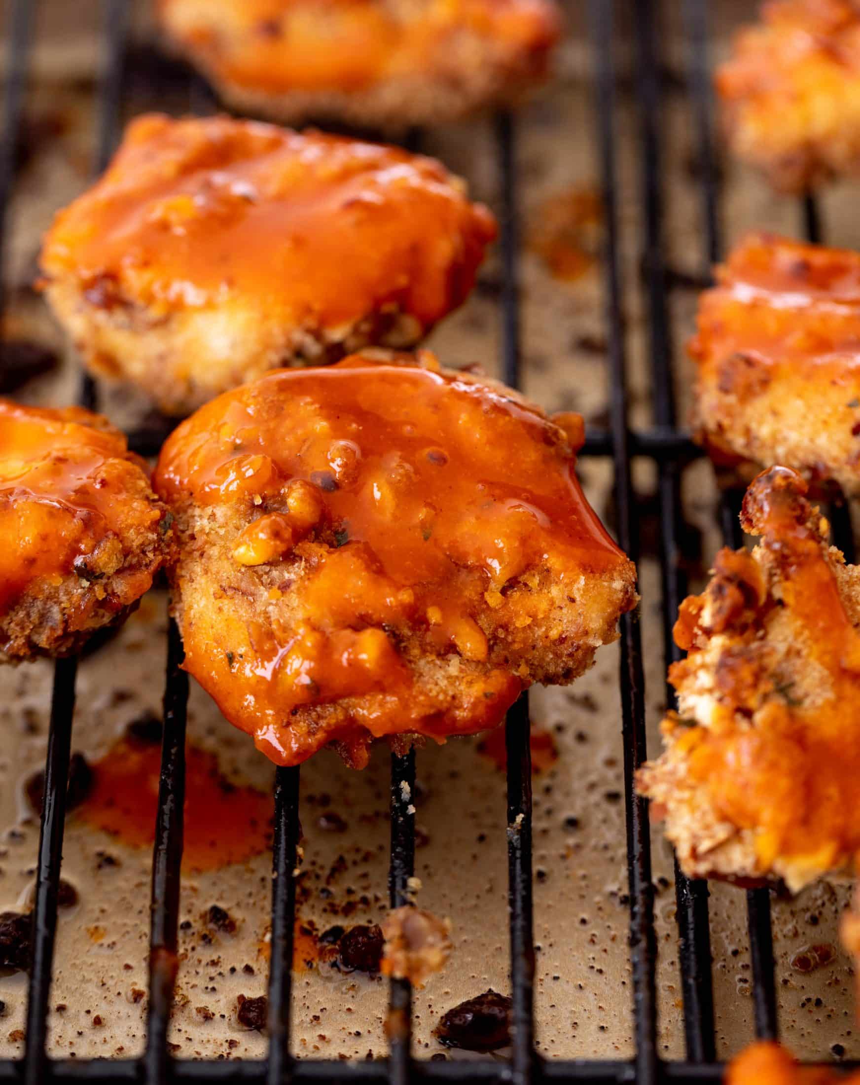 pretzel crusted buffalo chicken bites