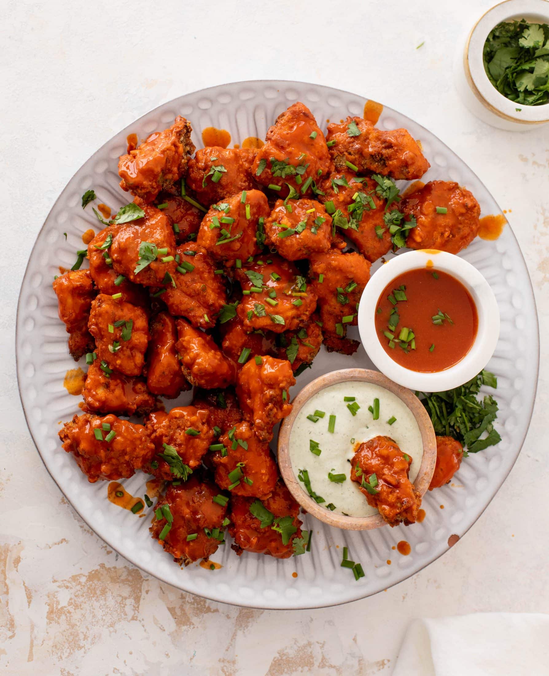 pretzel crusted buffalo chicken bites