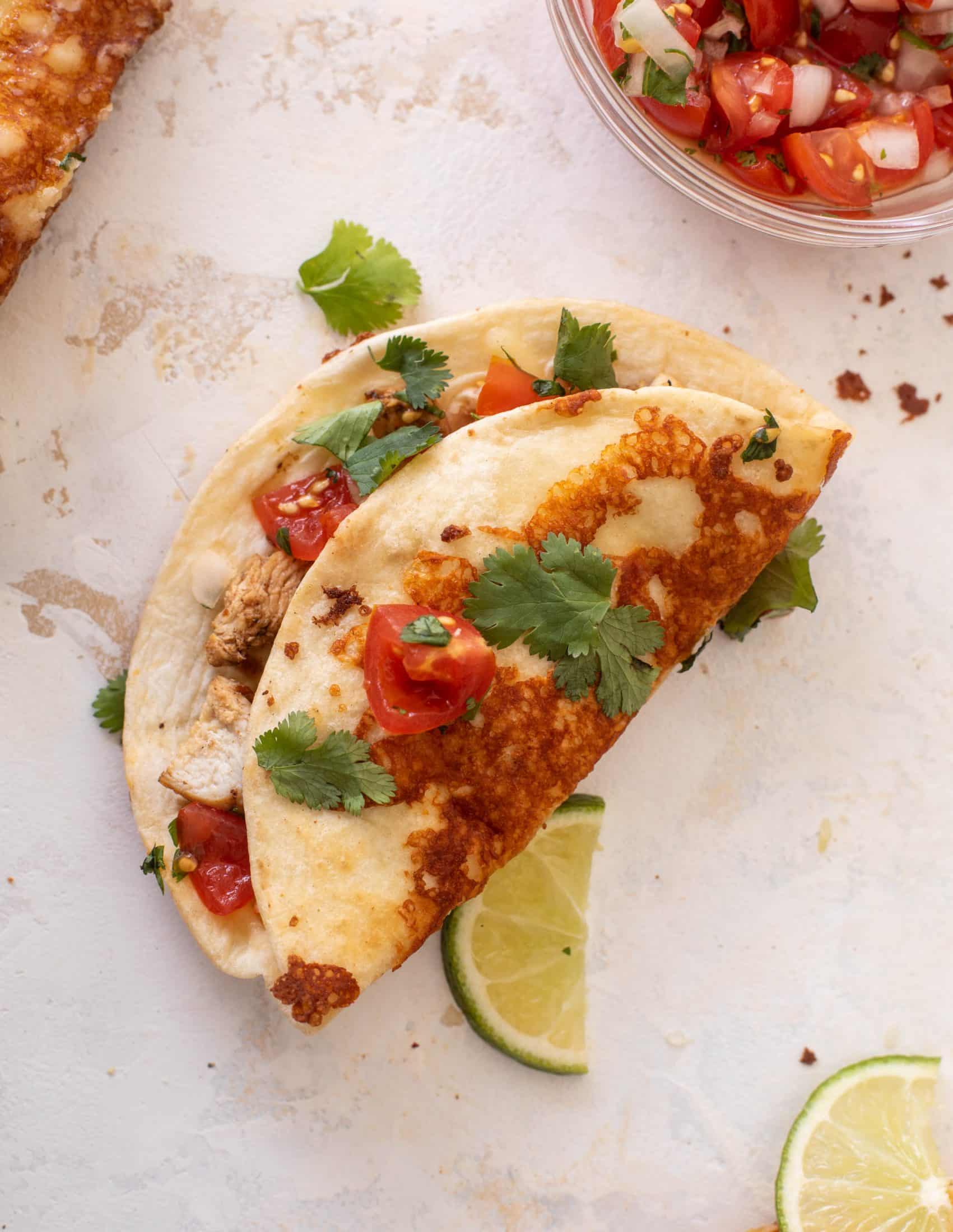 crispy cheesy chicken tacos