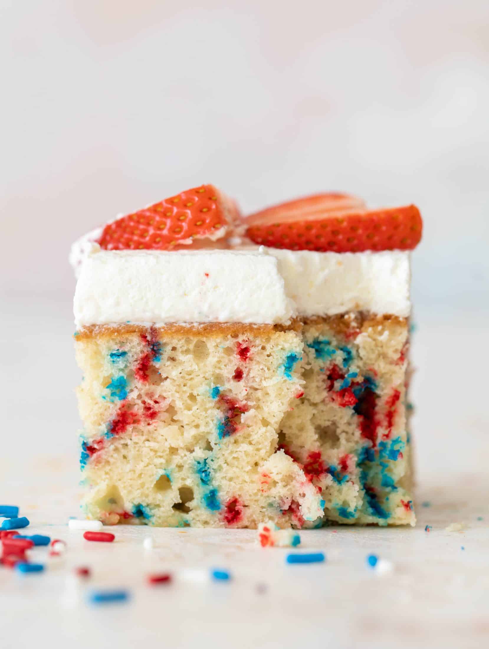 funfetti flag cake