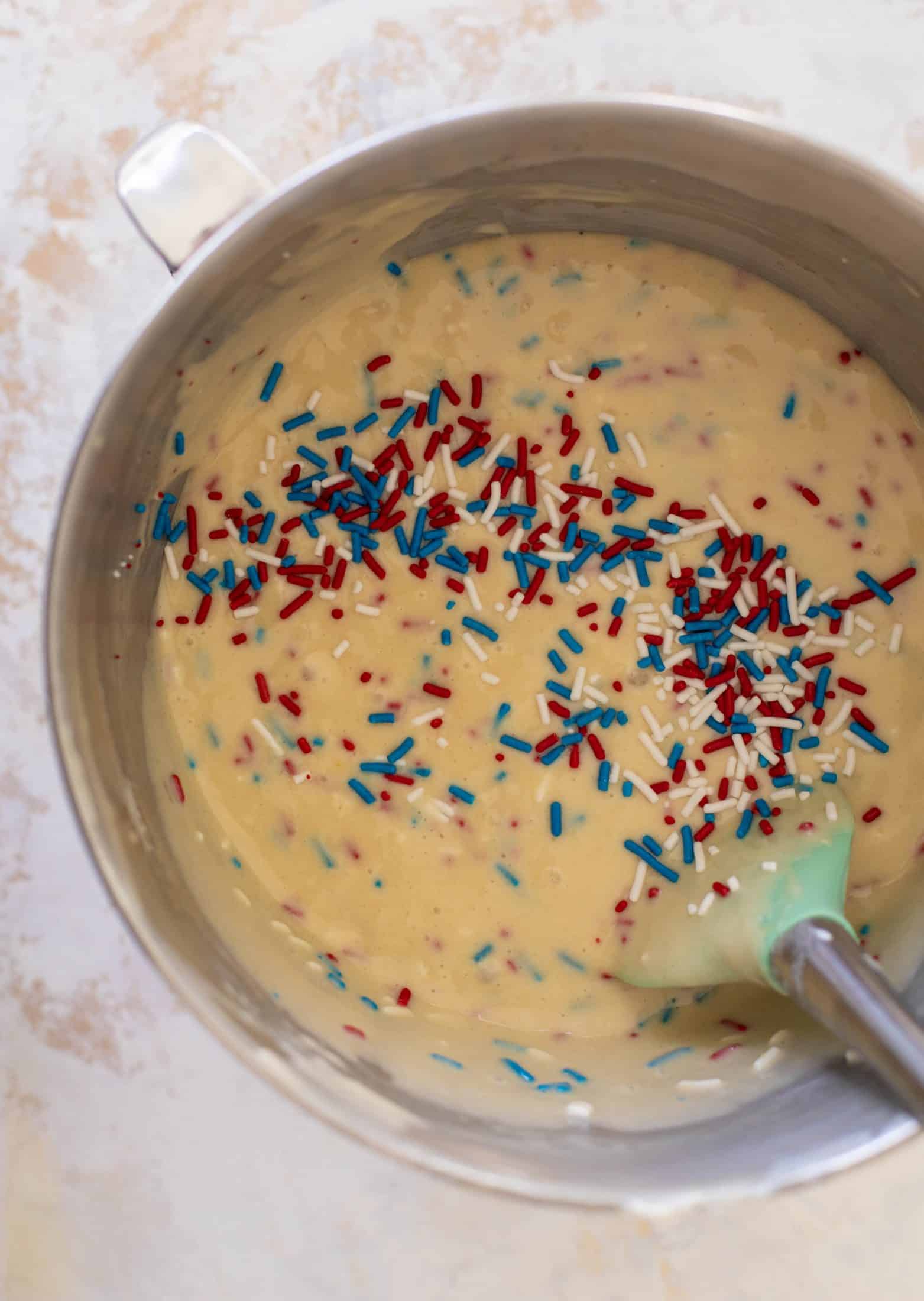 funfetti flag cake