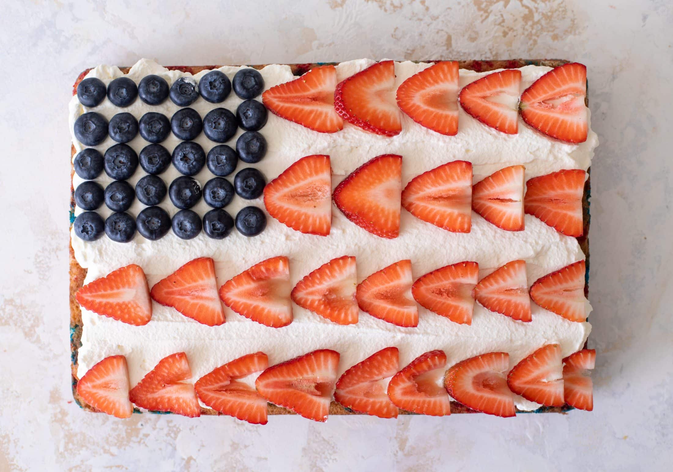 funfetti flag cake
