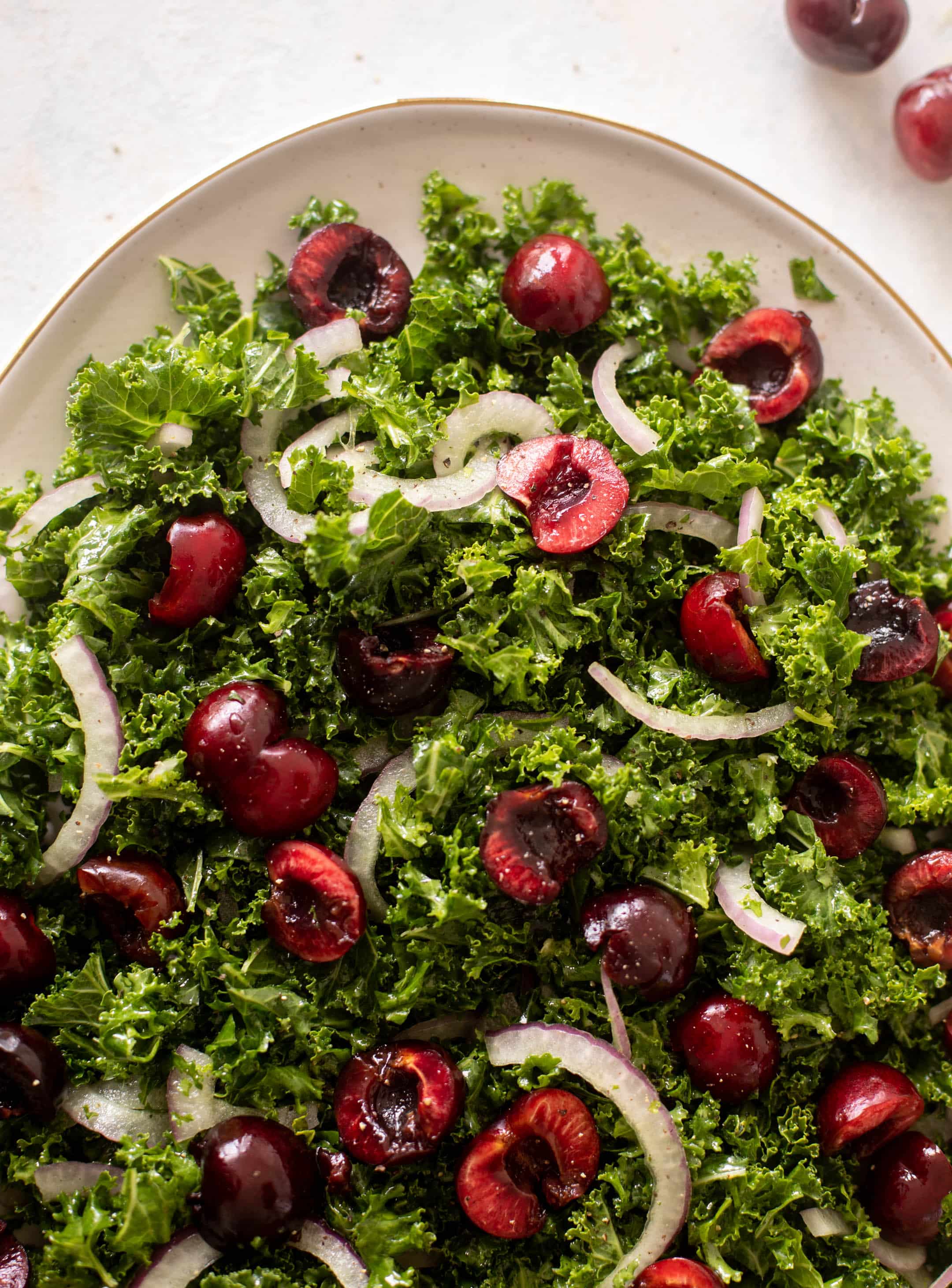 grilled chicken cherry kale salad