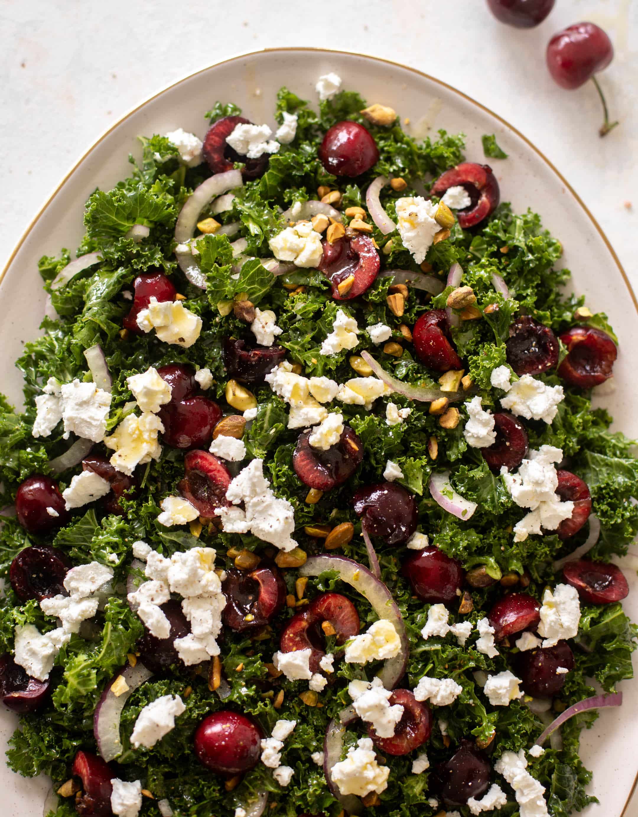 grilled chicken cherry kale salad