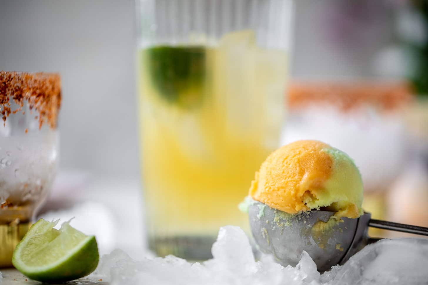 scoop of rainbow sherbet