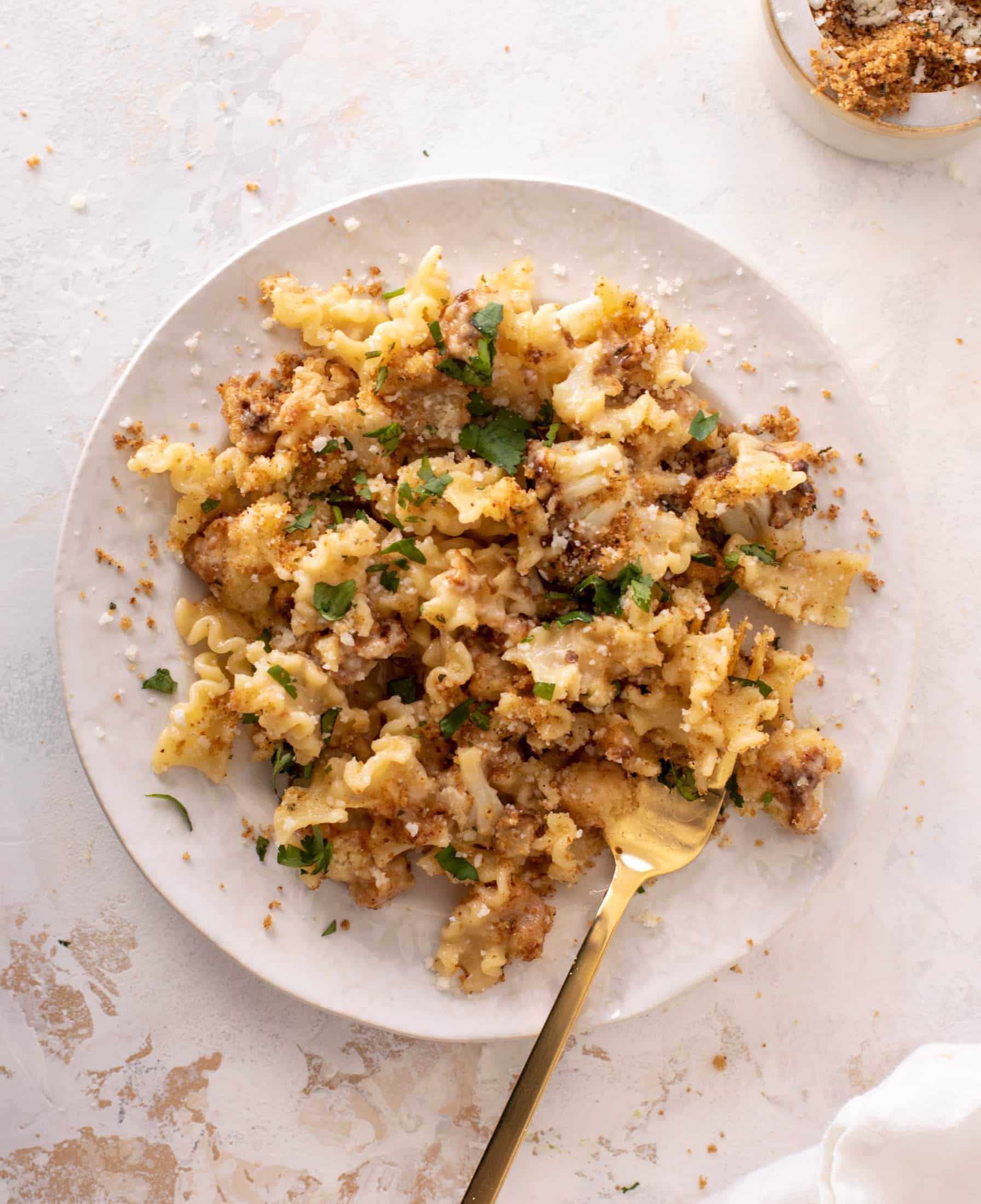 toasted cauliflower buttered noodles
